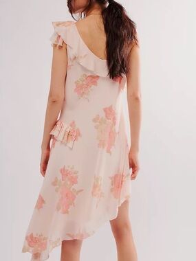 NWT Free People Alma Midi Dress-Pink Rose Floral.
